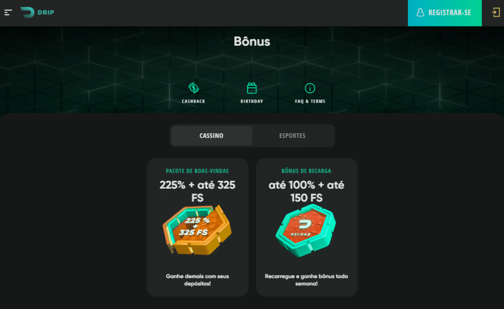 Plataforma com bônus